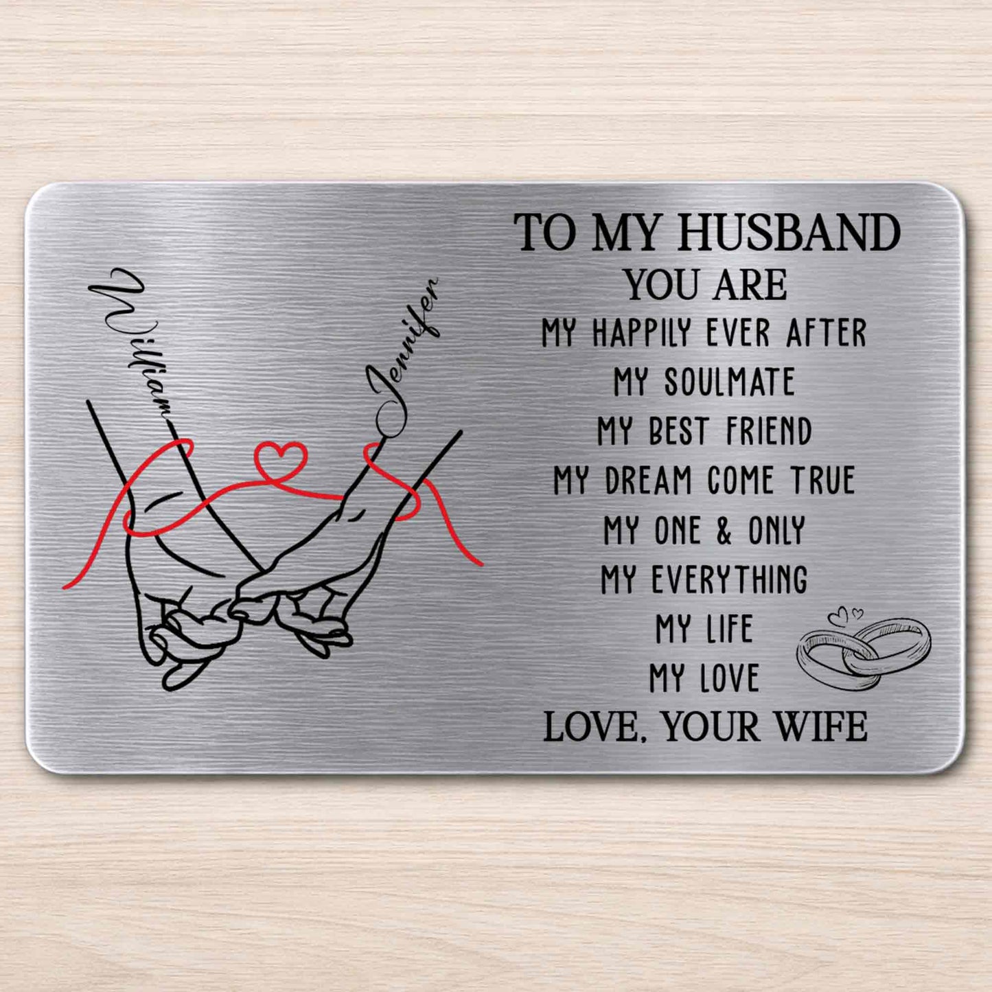 To My Husband You Are My Happily Ever After Holding Hands Red Thread