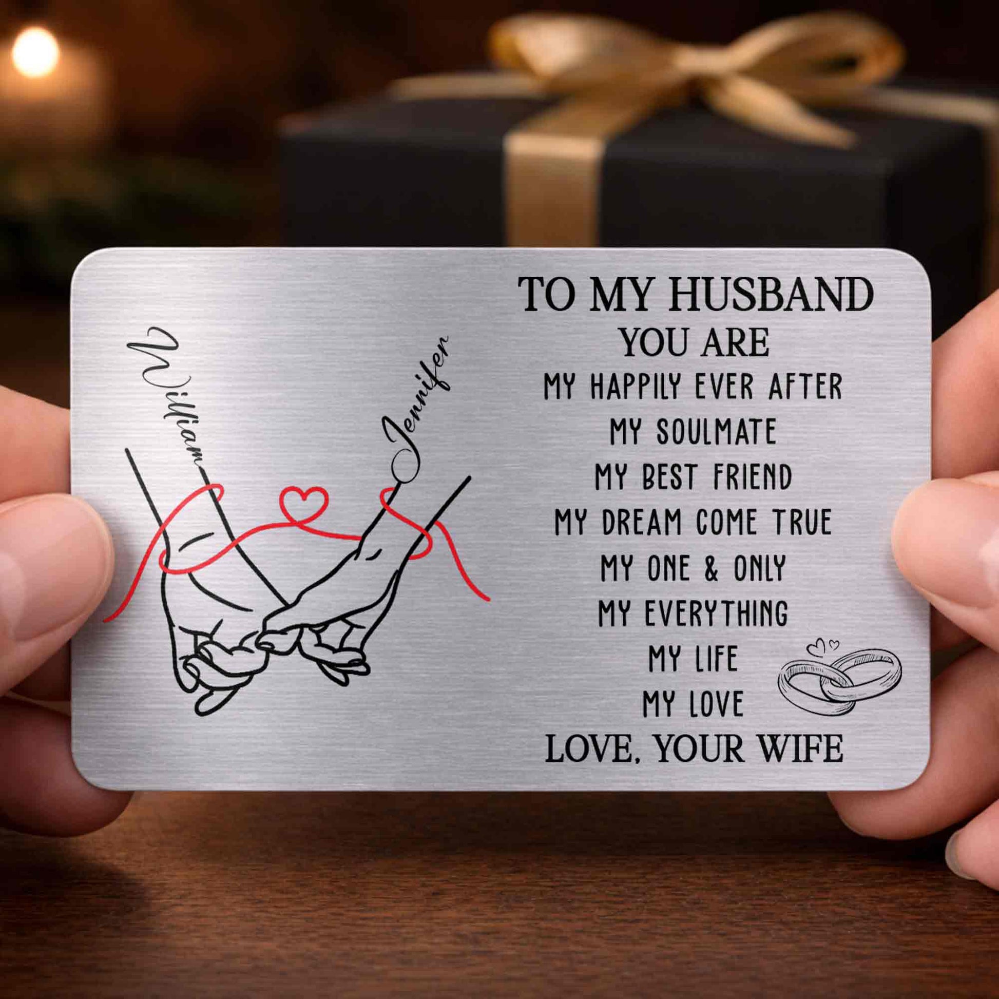To My Husband You Are My Happily Ever After Holding Hands Red Thread