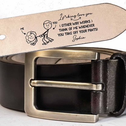 I F*cking Love You, Think Of Me, Cartoon Couple And Dog