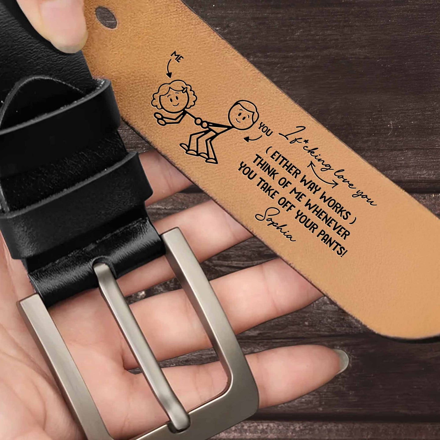 I F*cking Love You, Think Of Me, Cartoon Couple And Dog