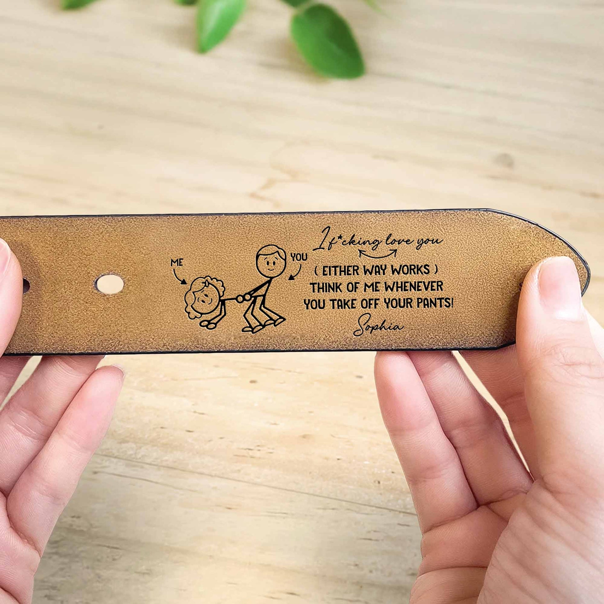 I F*cking Love You, Think Of Me, Cartoon Couple And Dog