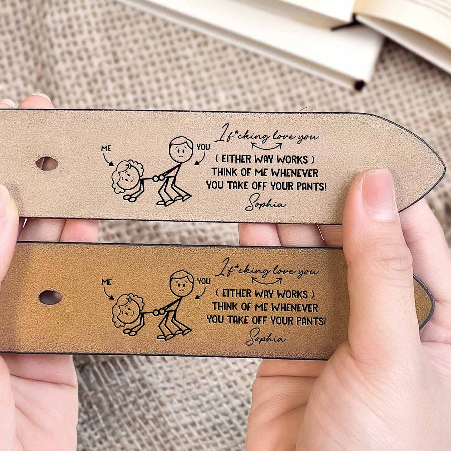 I F*cking Love You, Think Of Me, Cartoon Couple And Dog