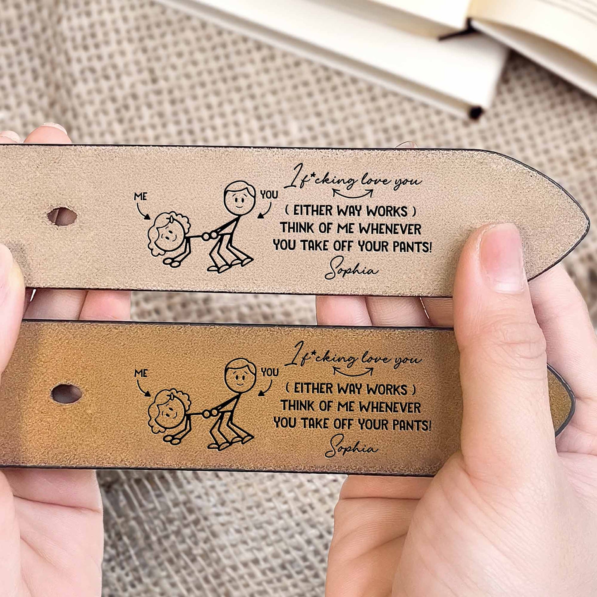 I F*cking Love You, Think Of Me, Cartoon Couple And Dog