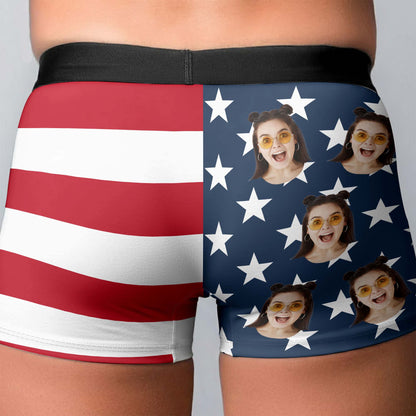 Property Of My Wifey American Flag With Custom Face