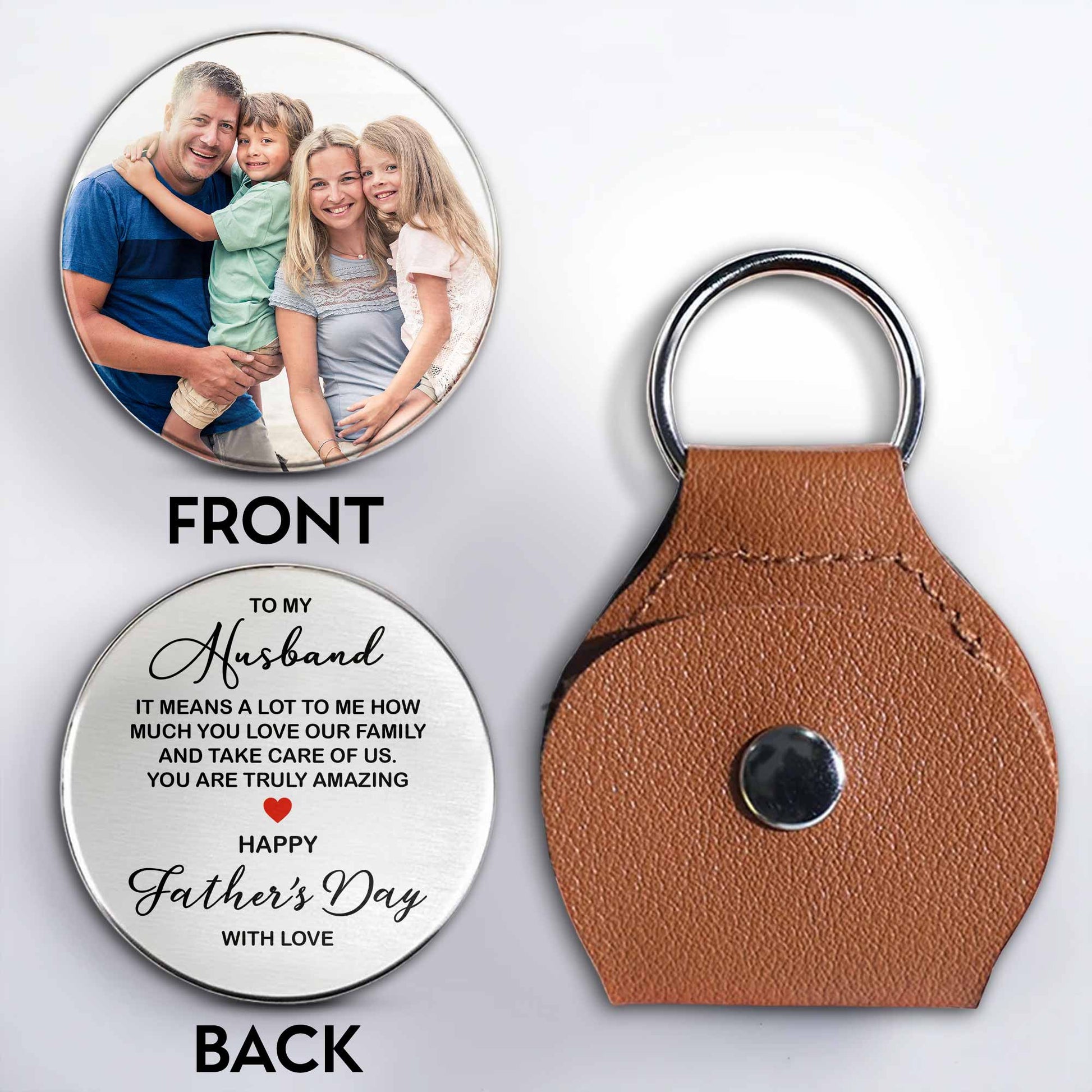 To My Husband, Happy Father's Day, Heart and Family Design