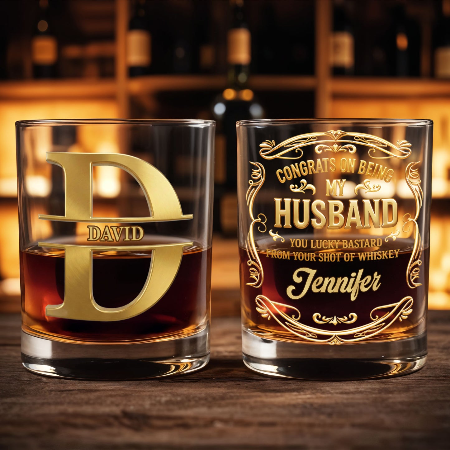 Congrats On Being My Husband Monogram Initial And Ornate Border