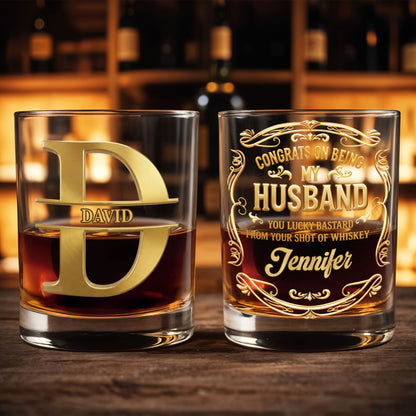 Congrats On Being My Husband Monogram Initial And Ornate Border