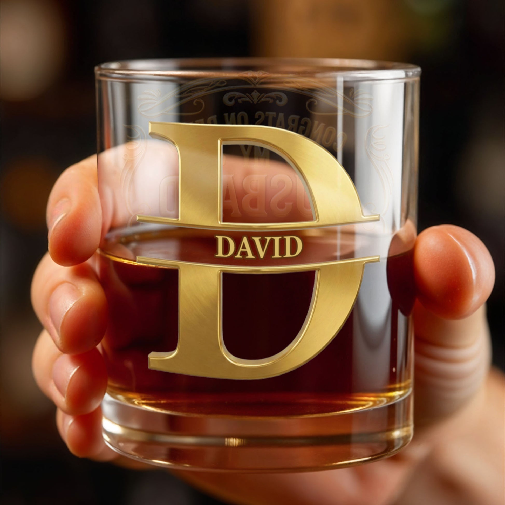 Congrats On Being My Husband Monogram Initial And Ornate Border