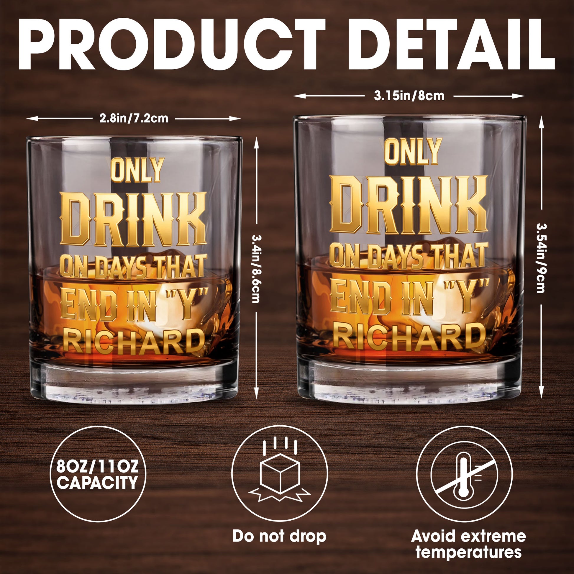 Only Drink On Days That End In Y Gold Typography