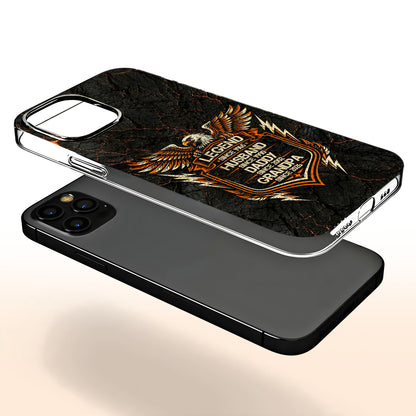 Legend Husband Daddy Grandpa Eagle Shield Design - Personalized Clear Phone Case - HSB091_PHC