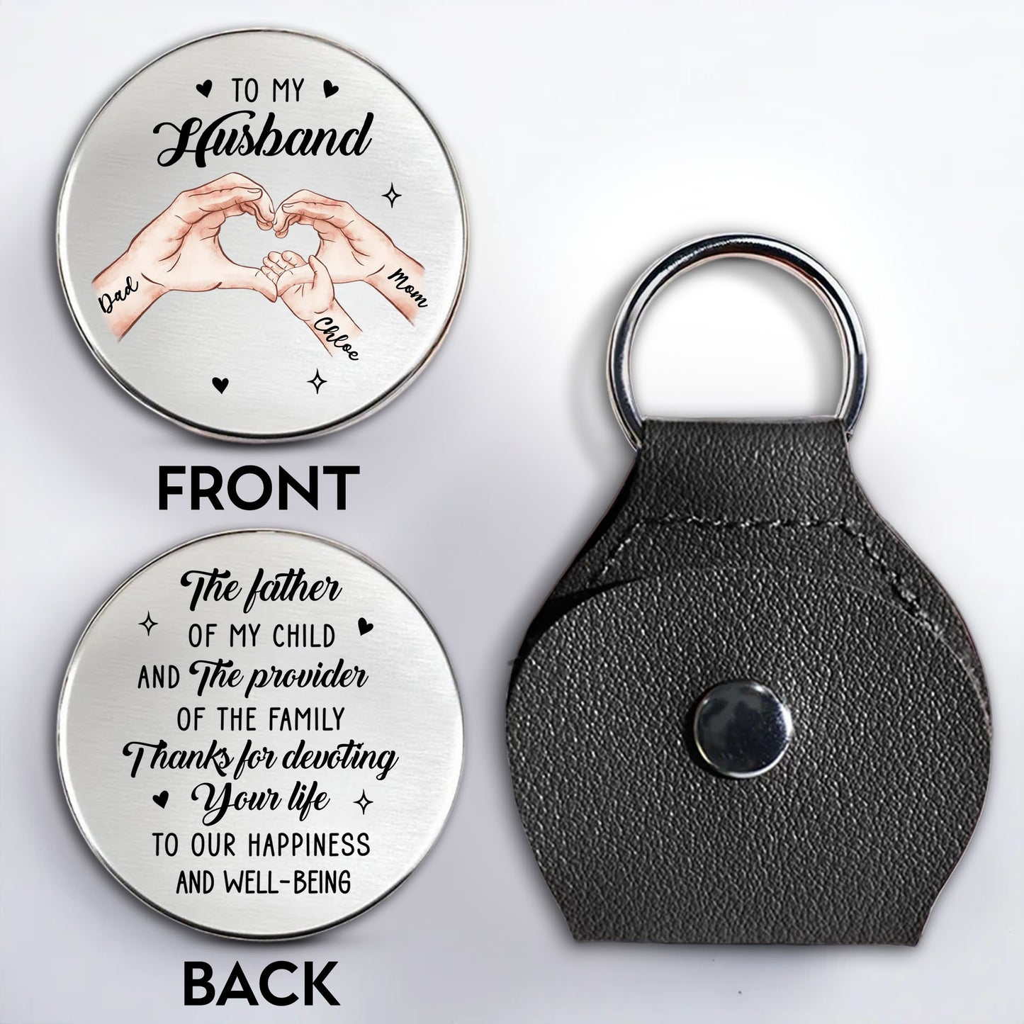 To My Husband The Father Of My Child Holding Hands - Personalized Custom Pocket Hug - HSB106_HTOK