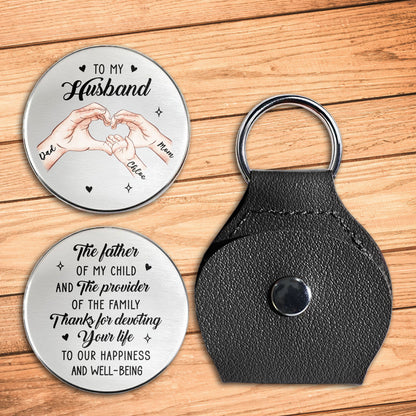 To My Husband The Father Of My Child Holding Hands - Personalized Custom Pocket Hug - HSB106_HTOK