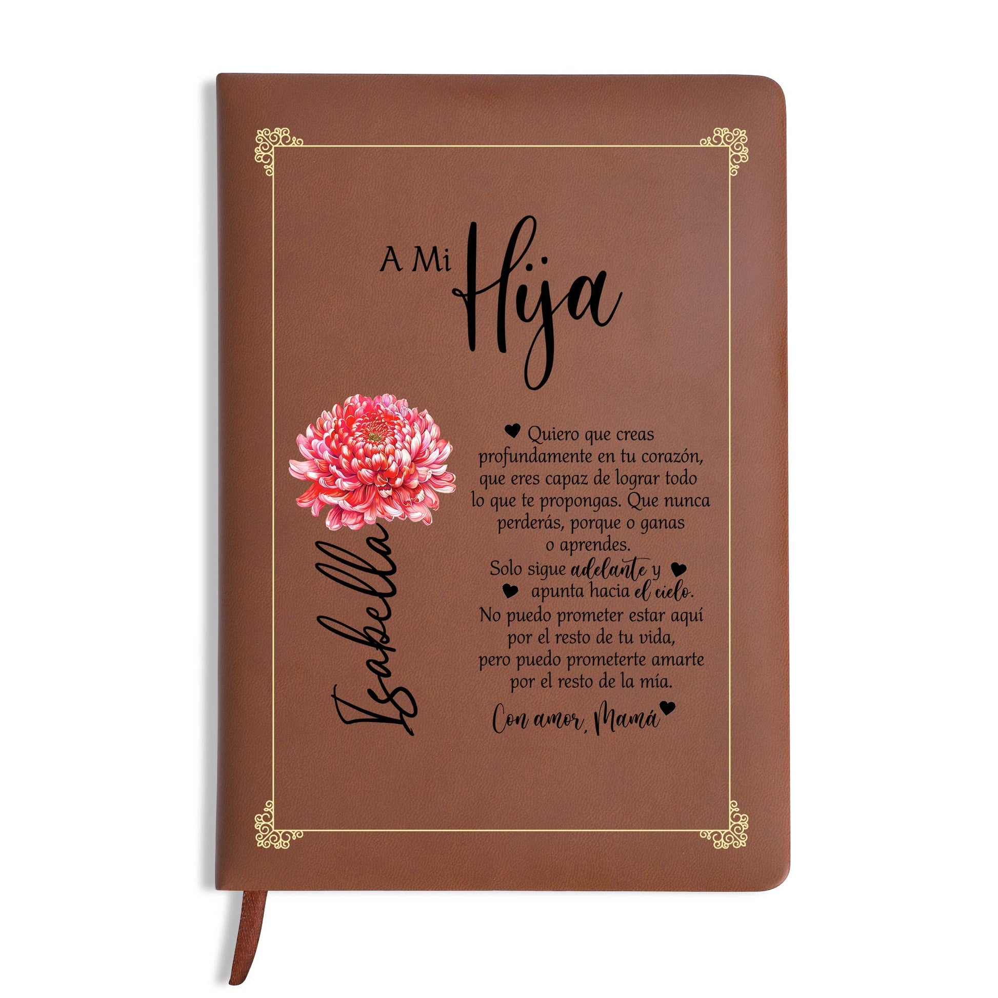 Con Amor Mamá Inspirational Custom Leather Journal