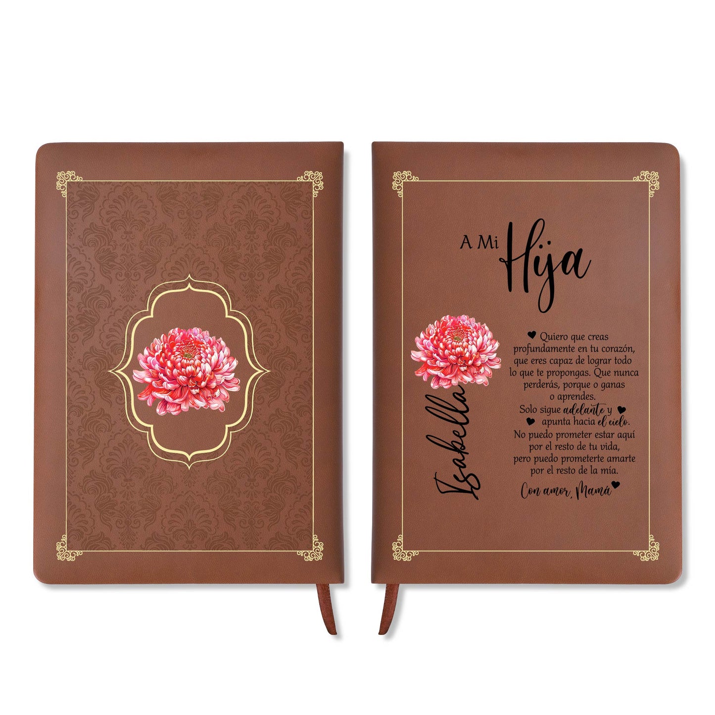 Con Amor Mamá Inspirational Custom Leather Journal