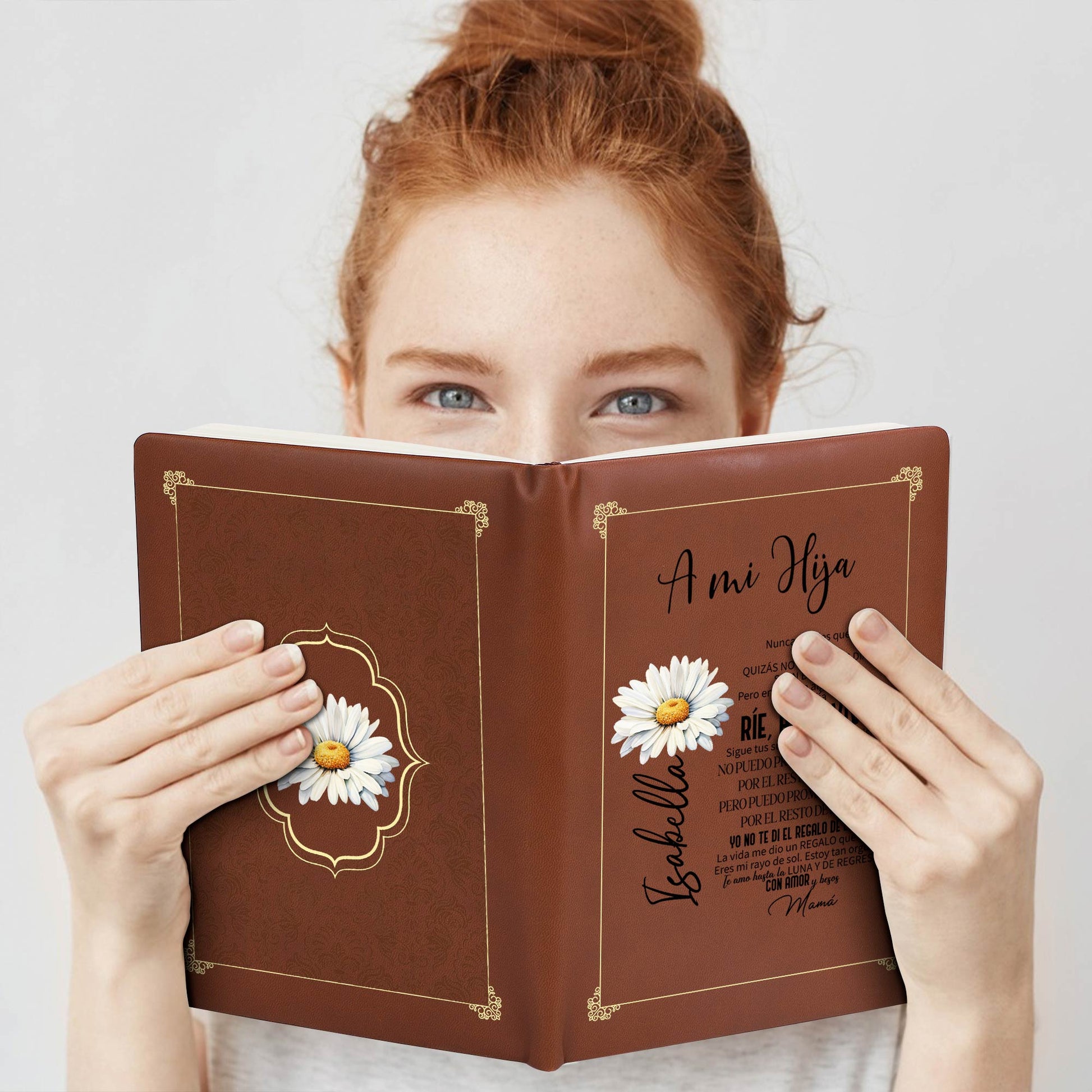 Ríe Ama Vive Inspirational Quote Leather Journal