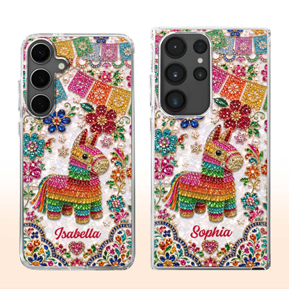 Celebrate Life With Vibrant Colors Piñata And Floral Rhinestones - Personalized Clear Phone Case - HSP064_PHC