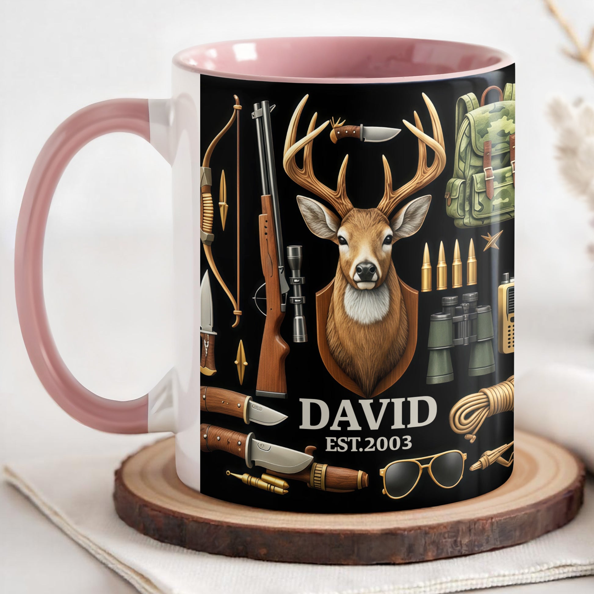 Outdoorsman's Essential Gear With Deer And Hunting Accessories