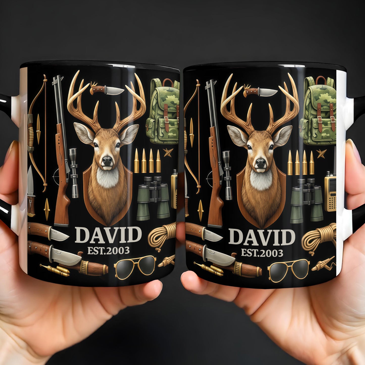 Outdoorsman's Essential Gear With Deer And Hunting Accessories