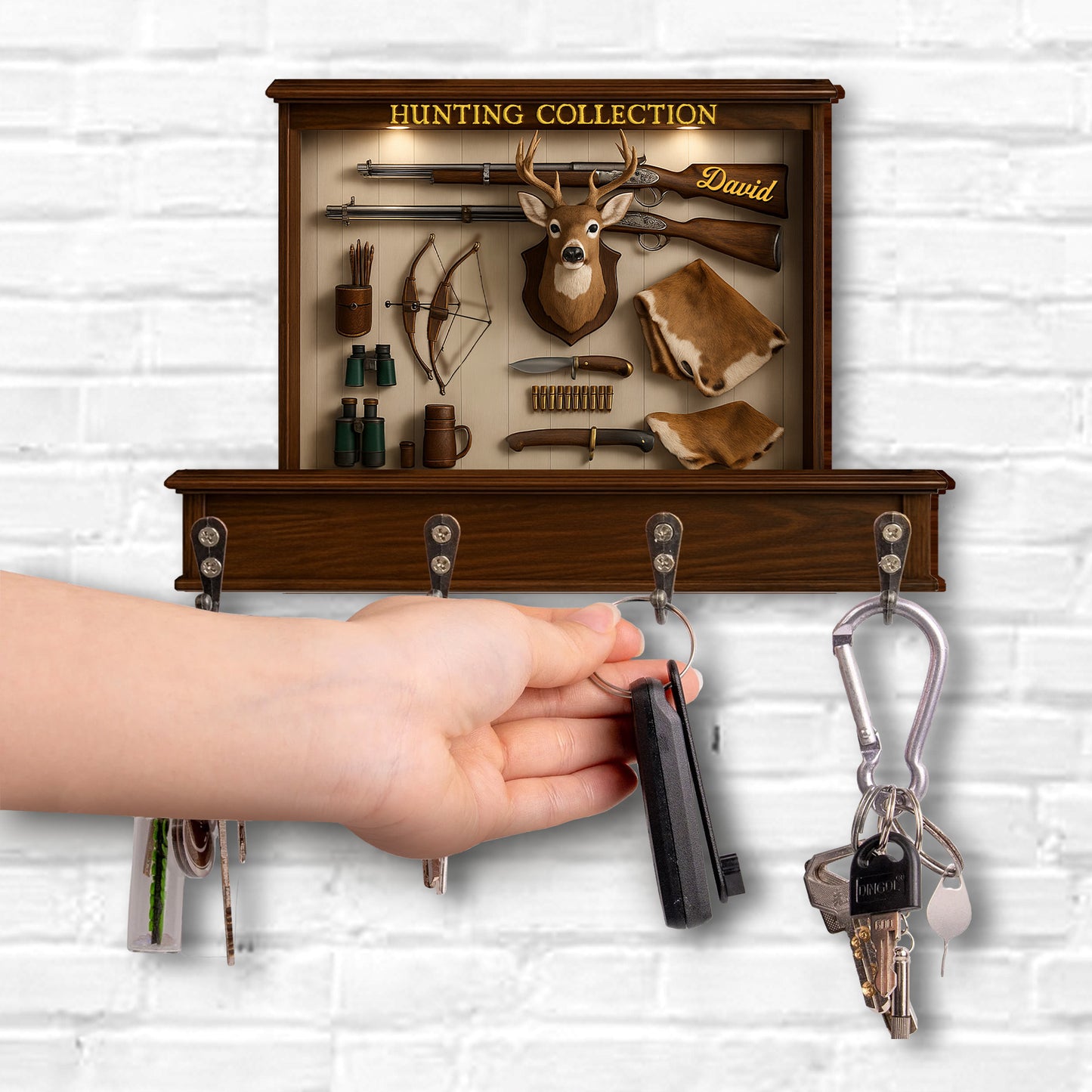 Exquisite Hunting Tools and Trophy Collection - Personalized Key Holder - HTG003_KHO