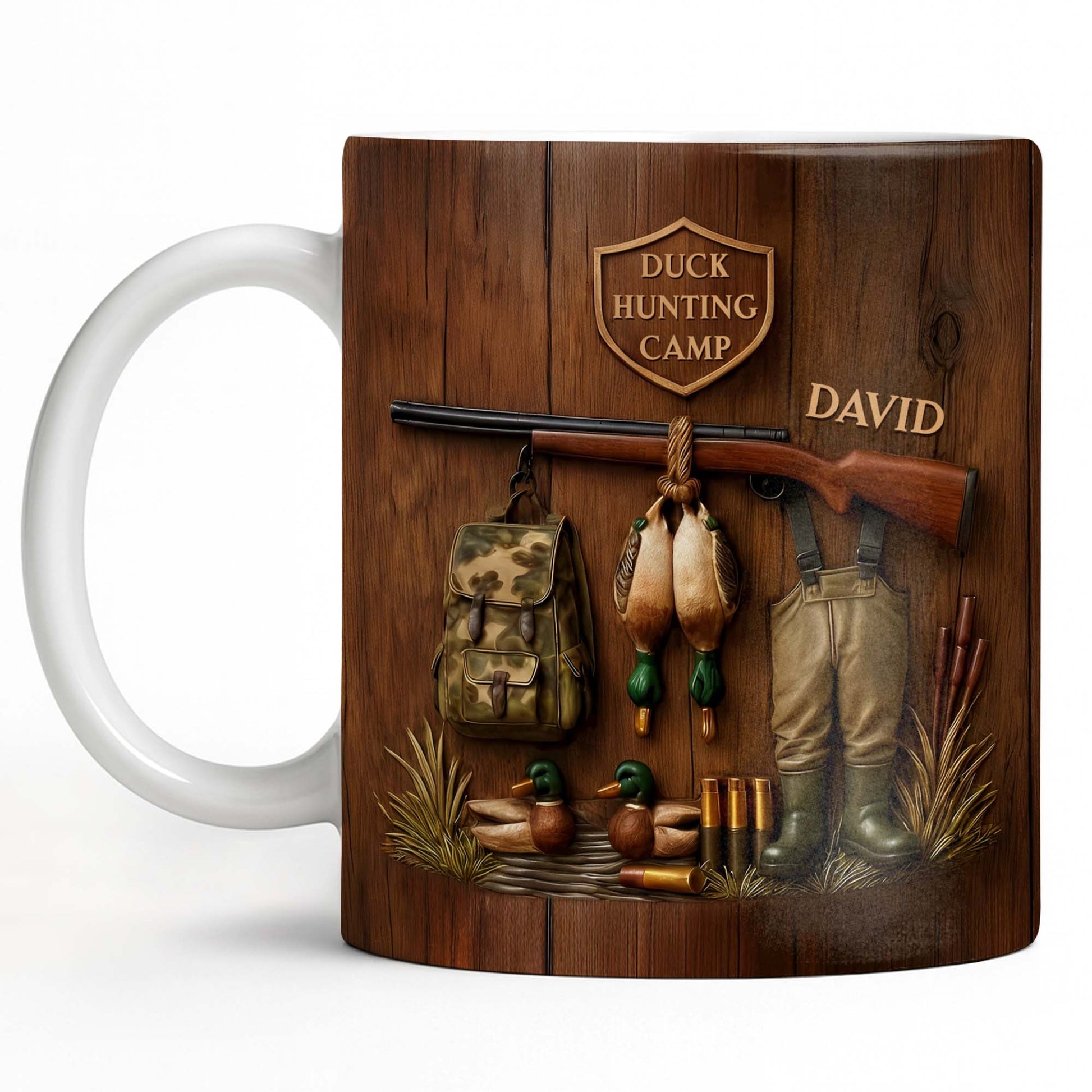 Duck Hunting Camp With Rifle and Ducks