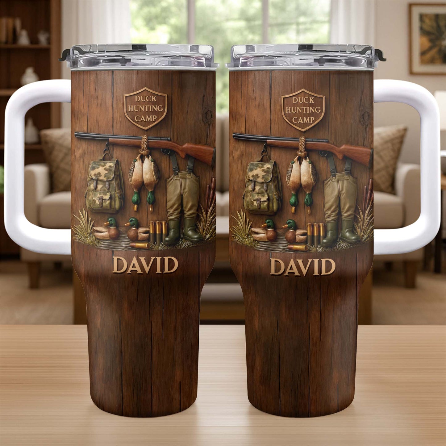 Duck Hunting Camp With Ducks And Gear