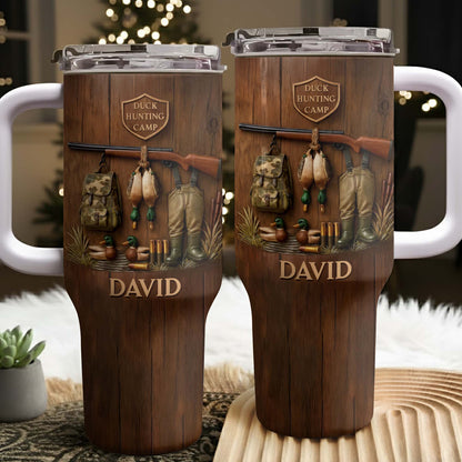 Duck Hunting Camp With Ducks And Gear