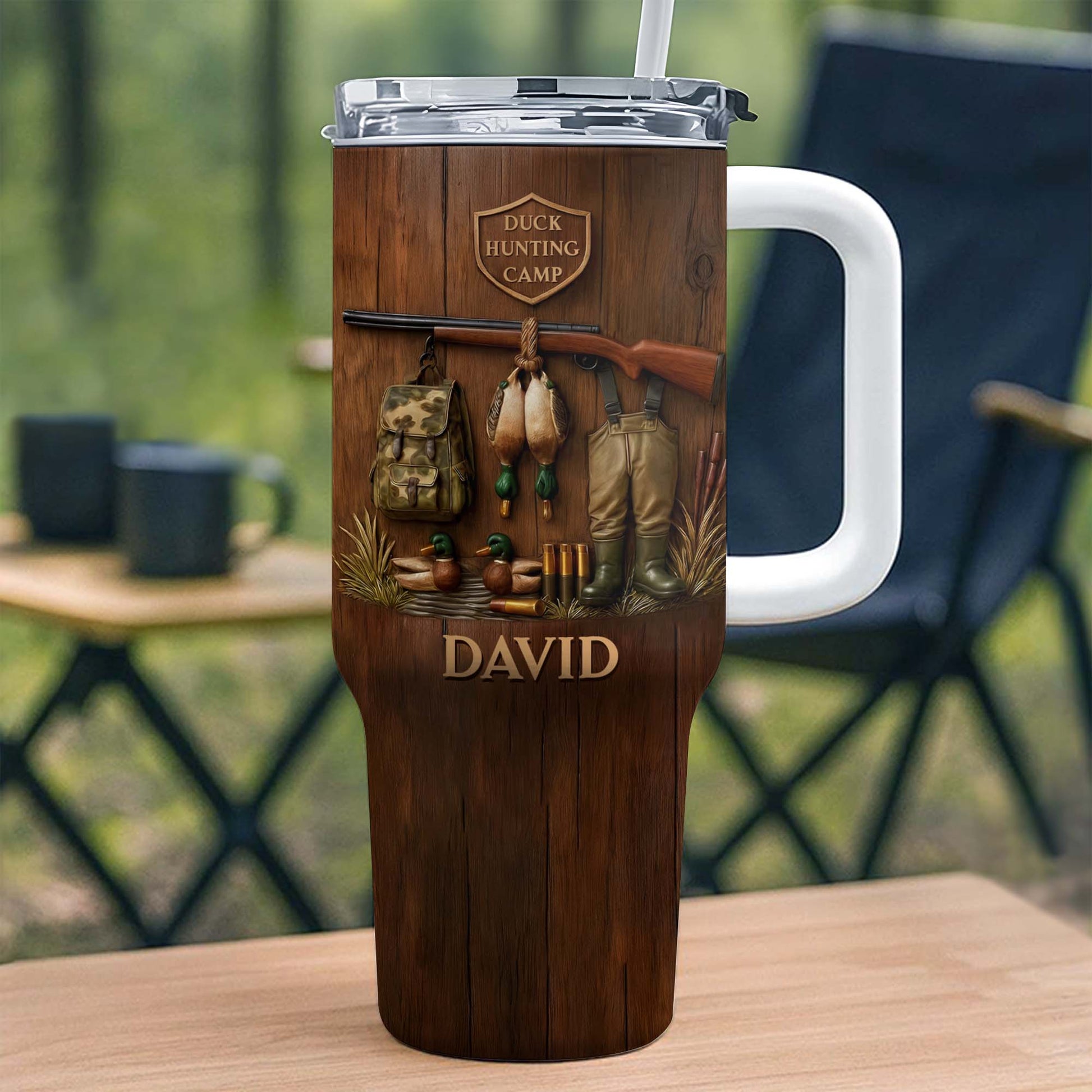 Duck Hunting Camp With Ducks And Gear