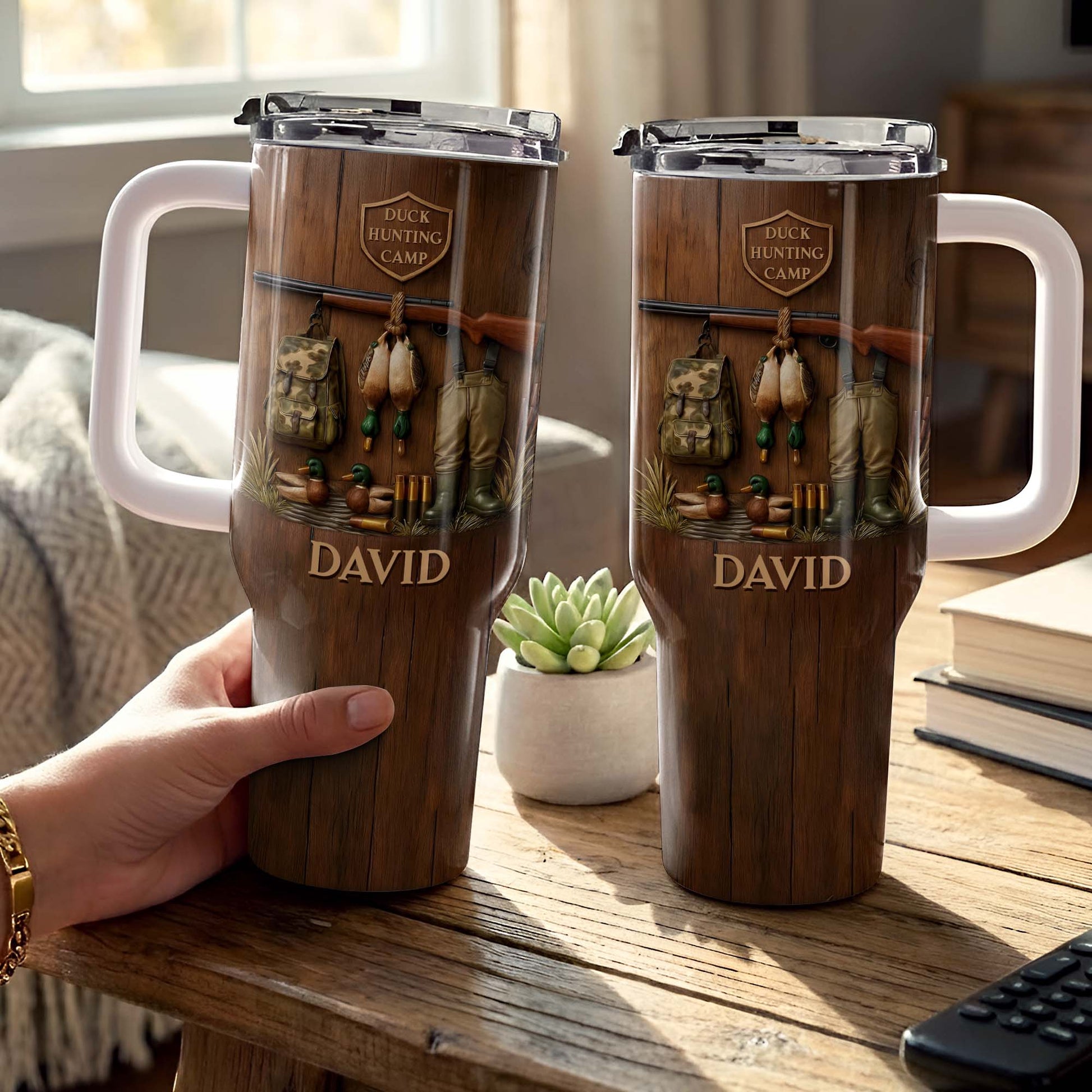 Duck Hunting Camp With Ducks And Gear