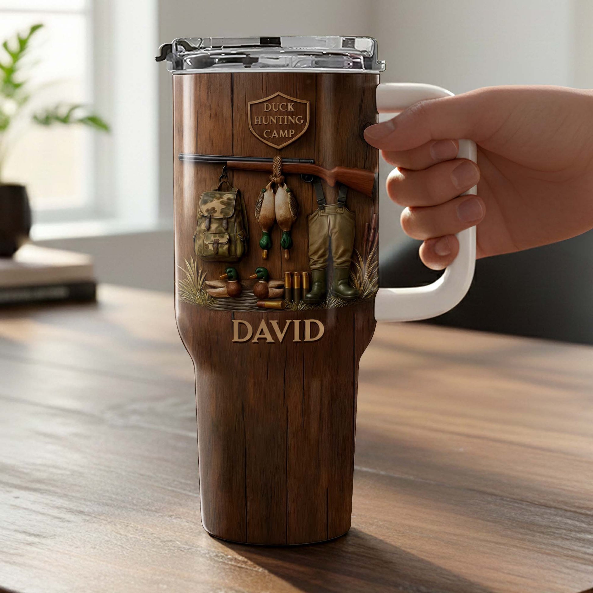 Duck Hunting Camp With Ducks And Gear