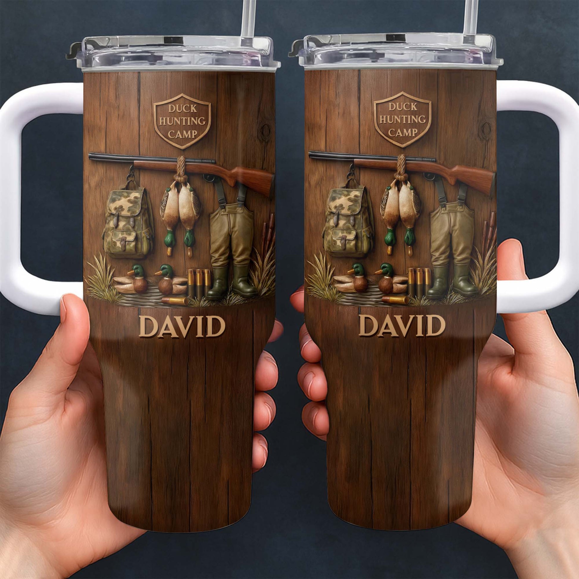 Duck Hunting Camp With Ducks And Gear