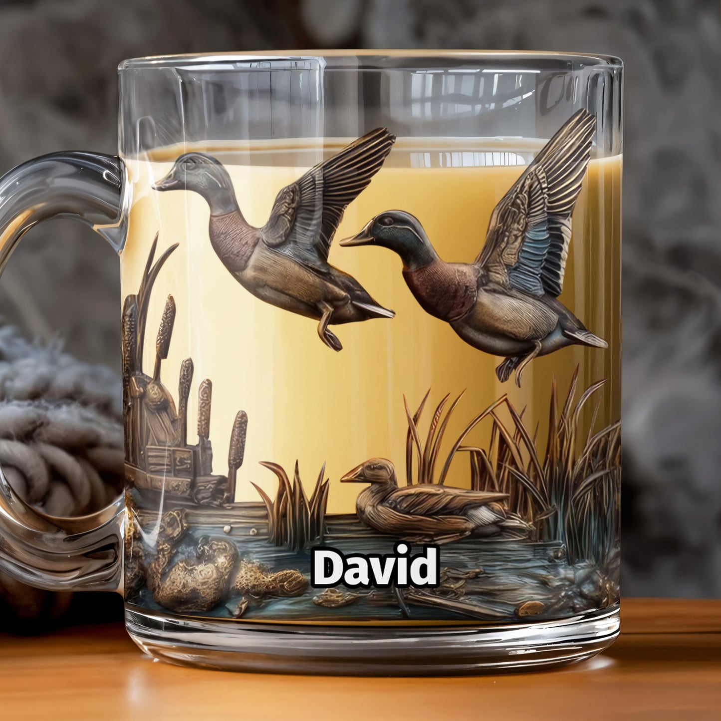 Nature's Serenity Flying Ducks And Wild Reeds Design