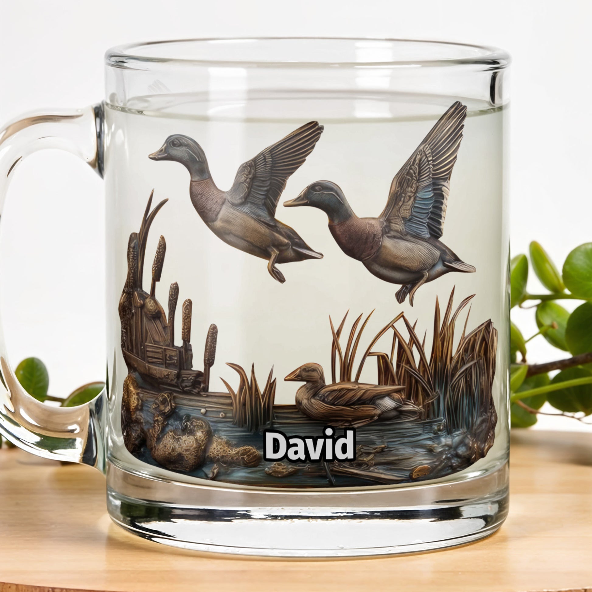 Nature's Serenity Flying Ducks And Wild Reeds Design
