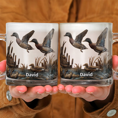 Nature's Serenity Flying Ducks And Wild Reeds Design