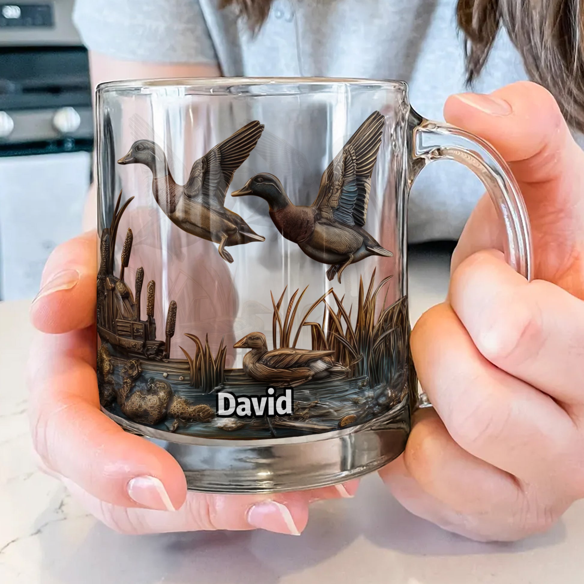 Nature's Serenity Flying Ducks And Wild Reeds Design