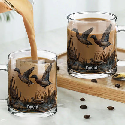 Nature's Serenity Flying Ducks And Wild Reeds Design