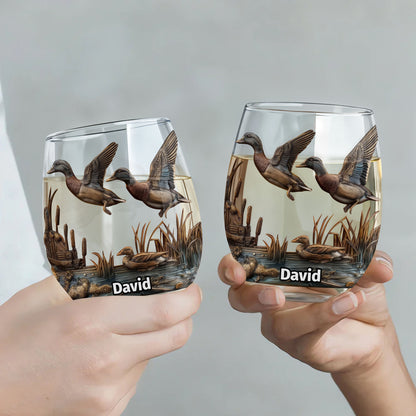 Majestic Ducks In Flight Over Serene Marshland