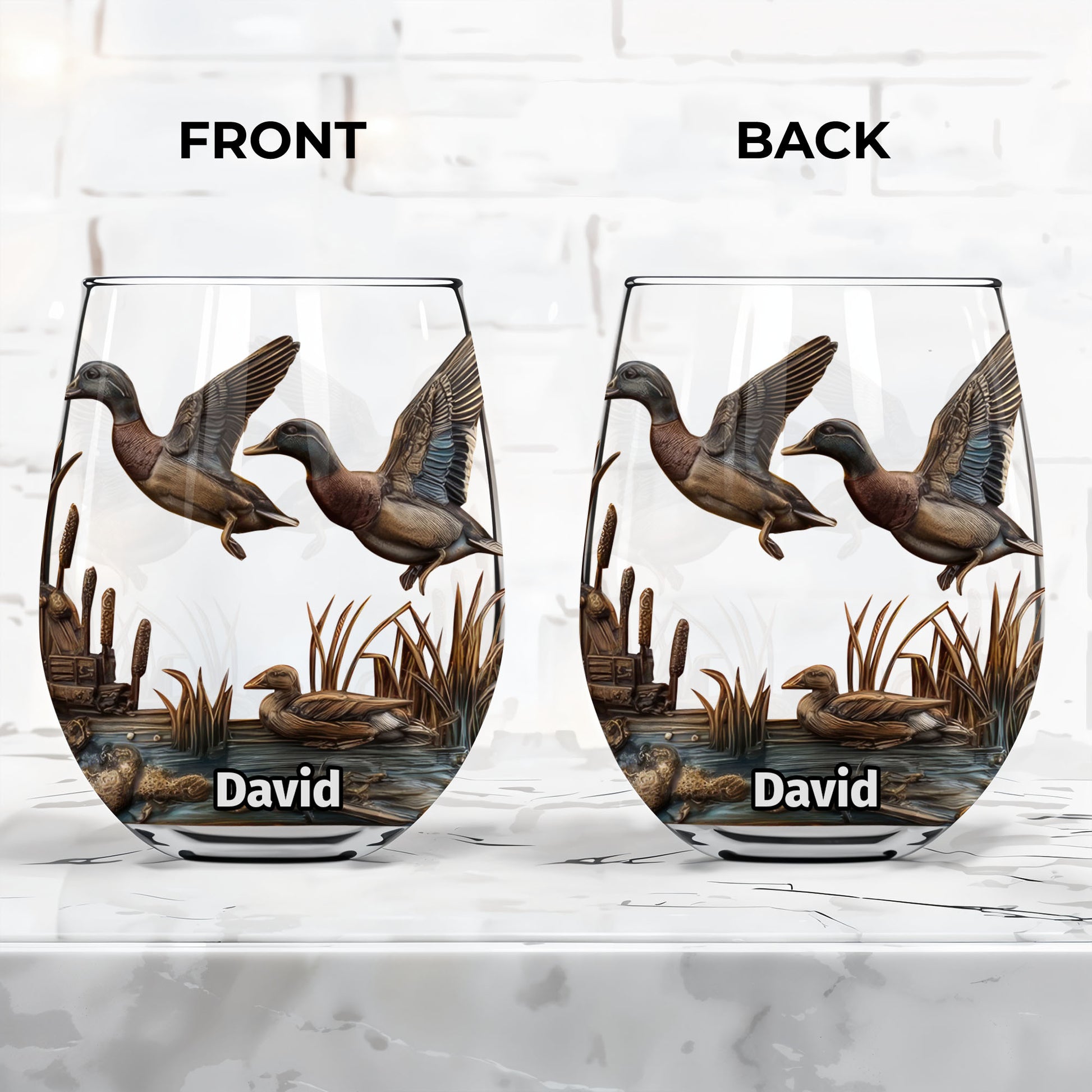 Majestic Ducks In Flight Over Serene Marshland