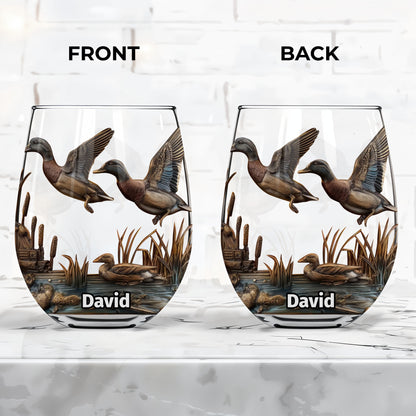 Majestic Ducks In Flight Over Serene Marshland