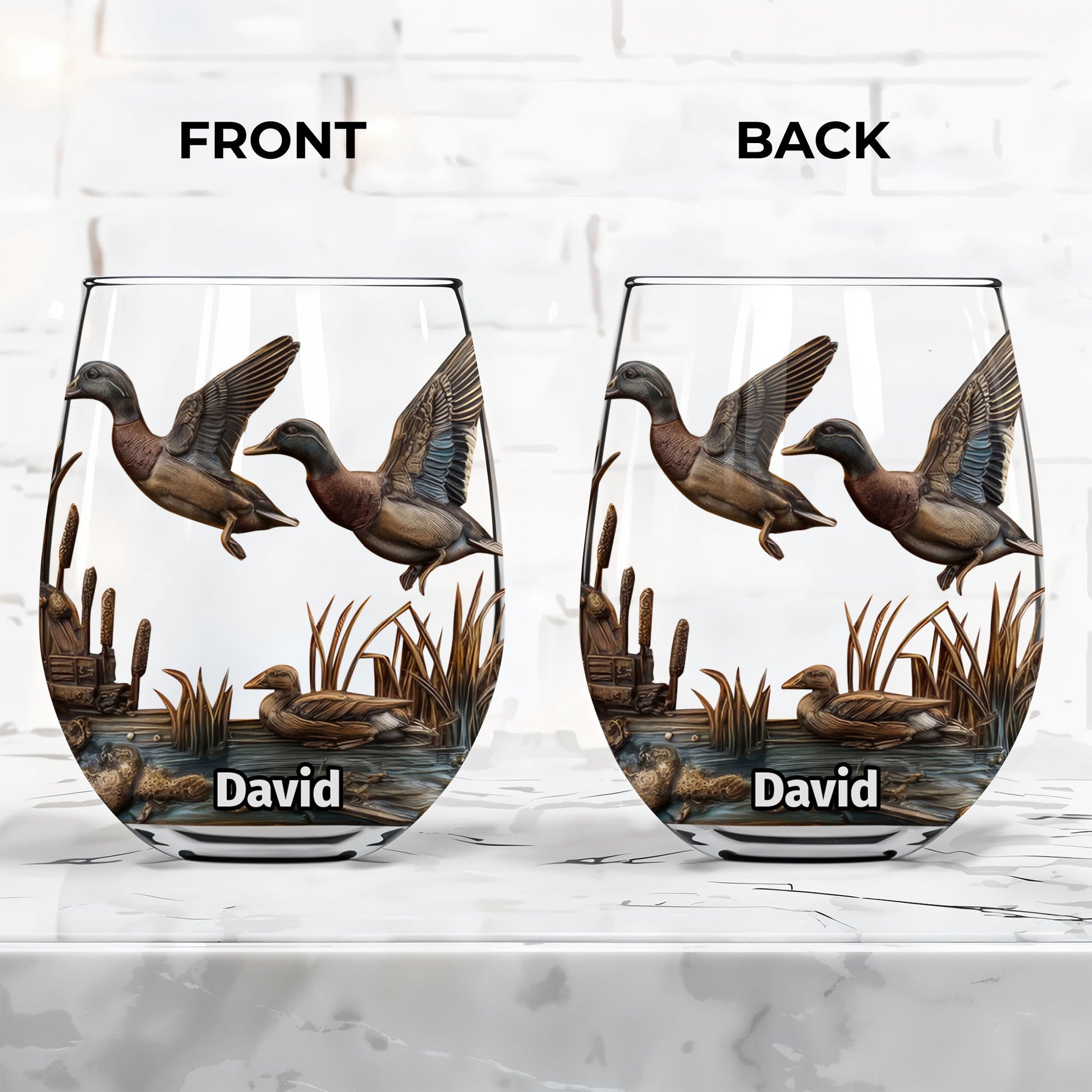 Majestic Ducks In Flight Over Serene Marshland