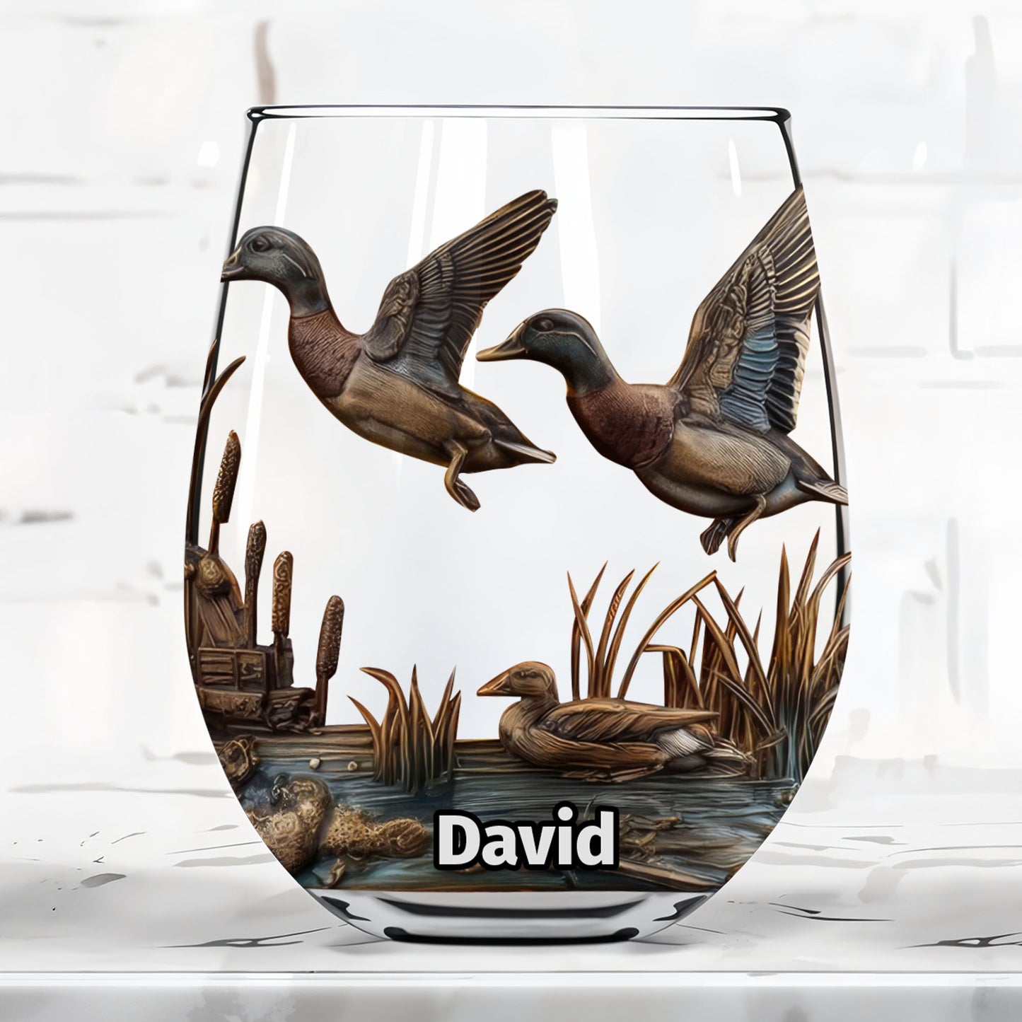 Majestic Ducks In Flight Over Serene Marshland