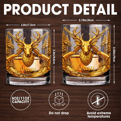 A Hunter's Spirit, Wild And Free Deer Head With Rifles And Trees