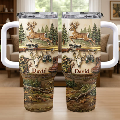 Born To Hunt Deer And Rifle Wilderness Scene