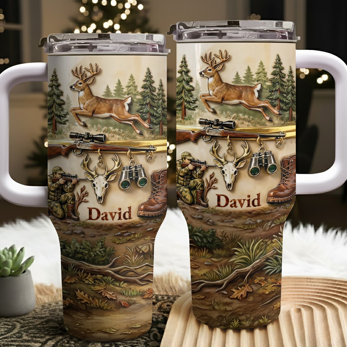 Born To Hunt Deer And Rifle Wilderness Scene