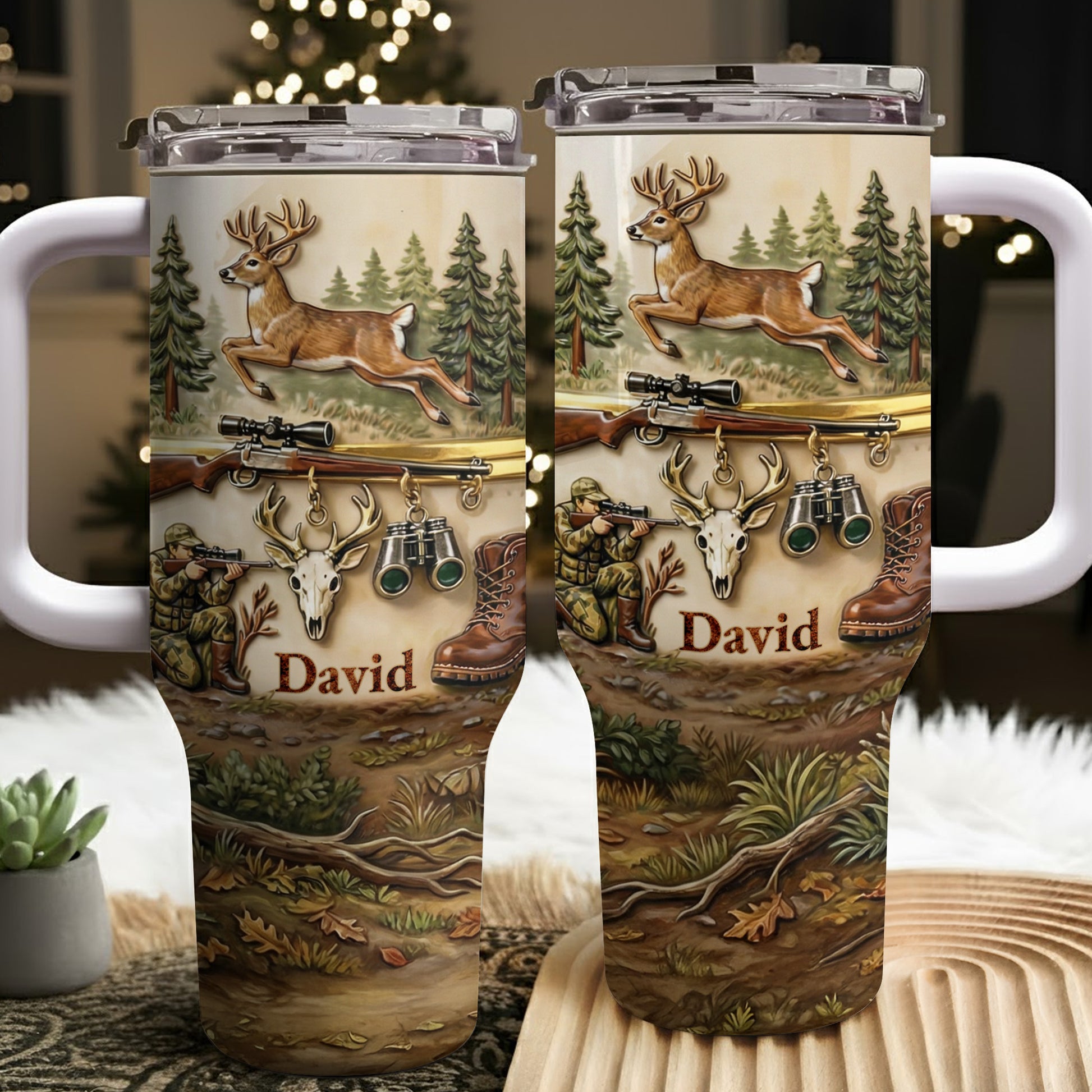 Born To Hunt Deer And Rifle Wilderness Scene