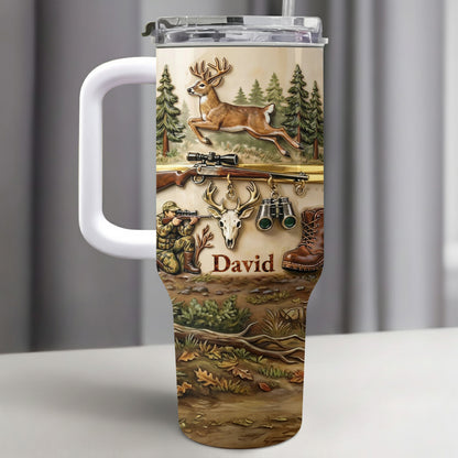 Born To Hunt Deer And Rifle Wilderness Scene