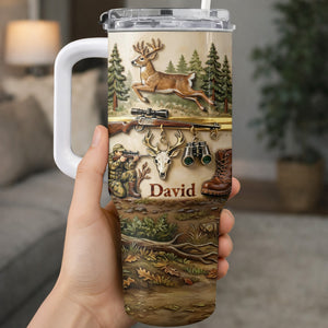 Born To Hunt Deer And Rifle Wilderness Scene