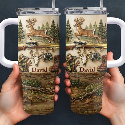 Born To Hunt Deer And Rifle Wilderness Scene