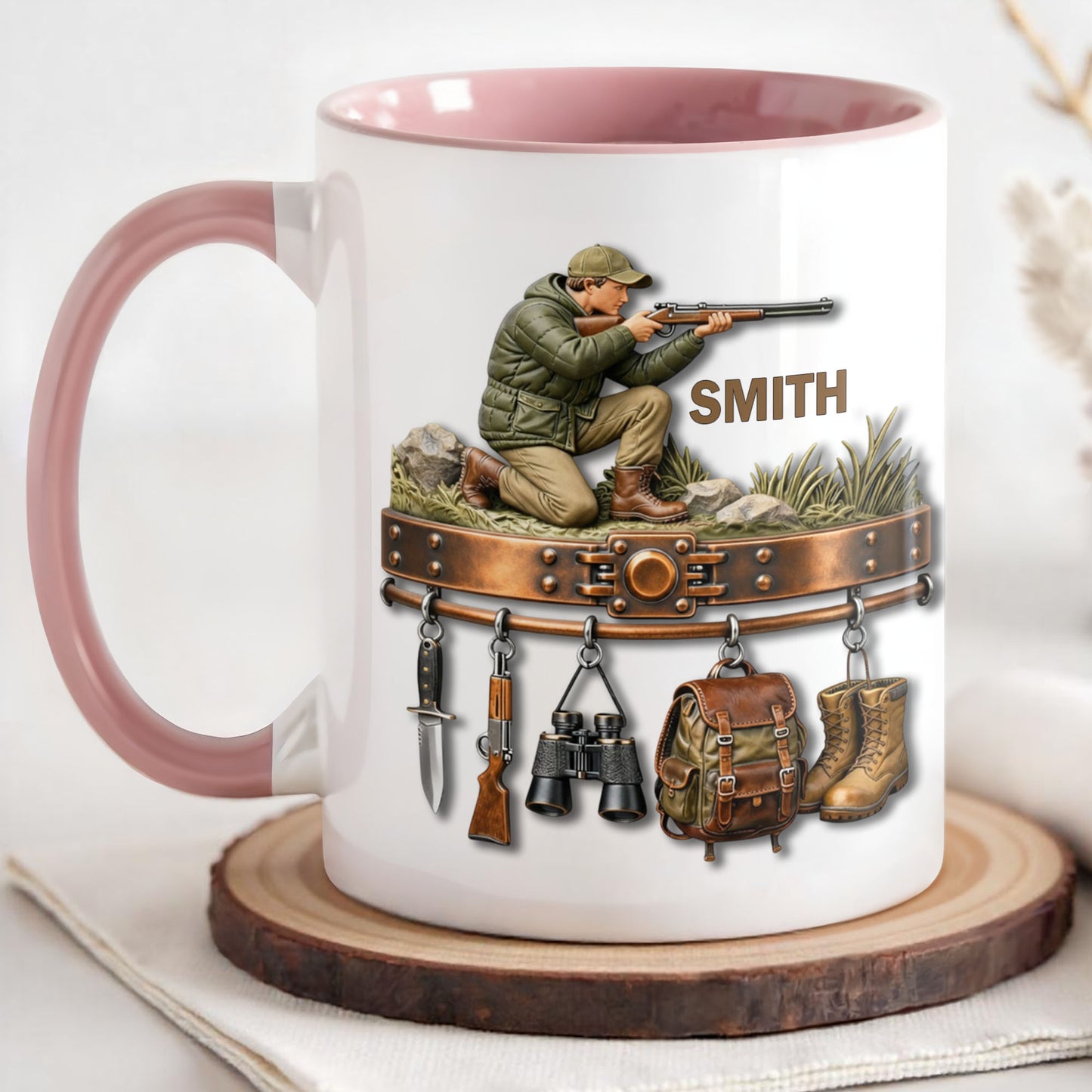 Born To Hunt With Gear Rack Rifle Binoculars And Backpack