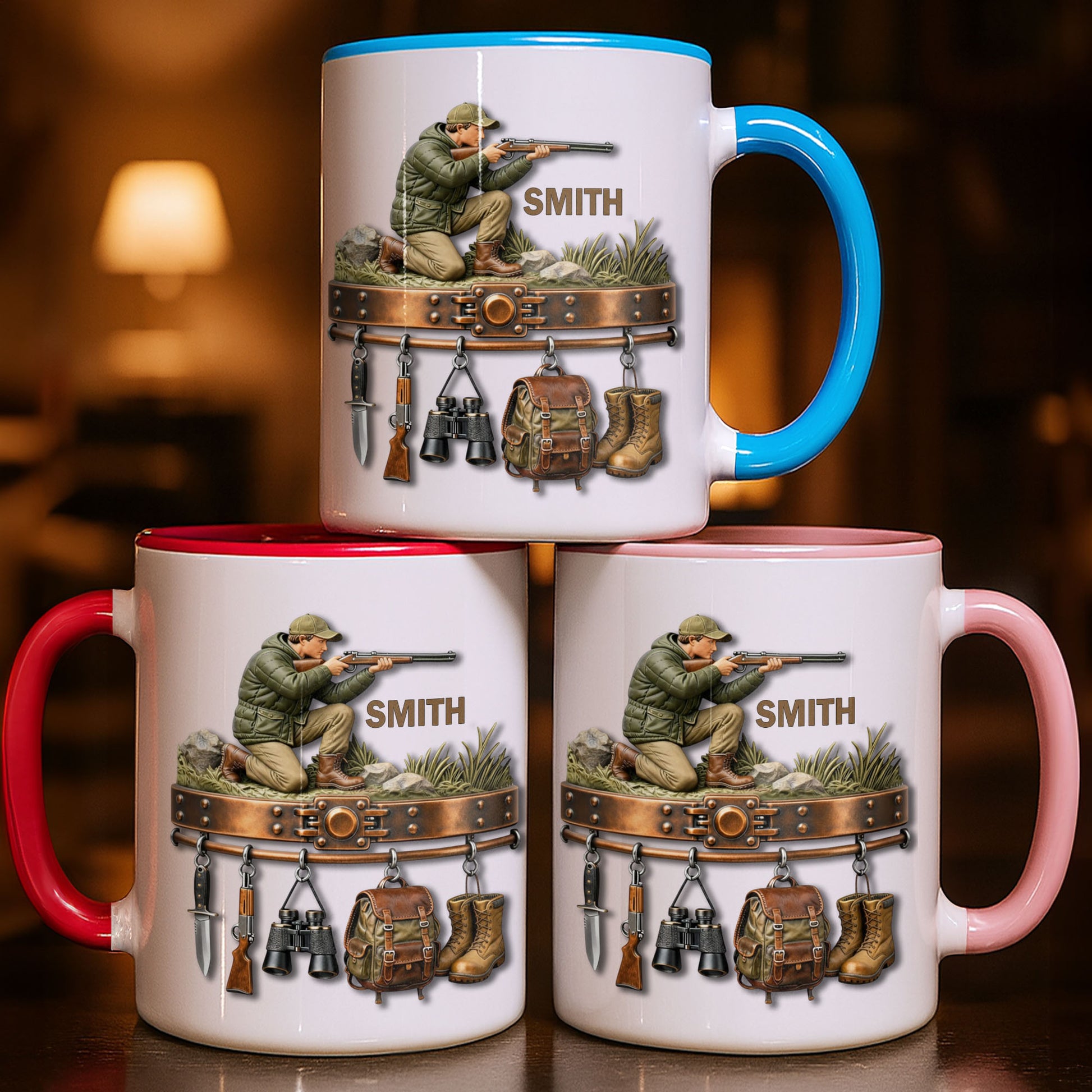 Born To Hunt With Gear Rack Rifle Binoculars And Backpack