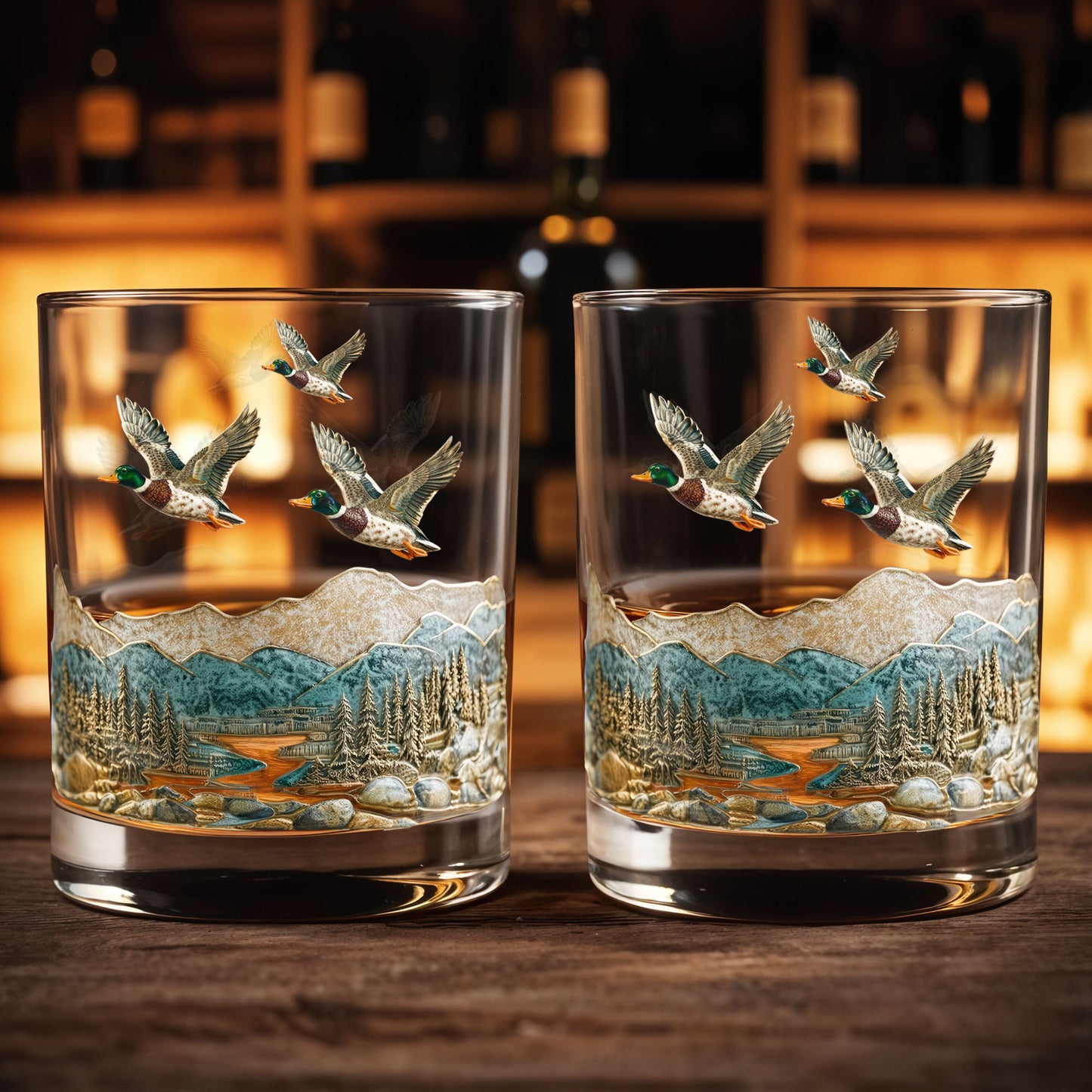 Immerse Yourself In The Tranquility of Nature With Ducks And Mountains